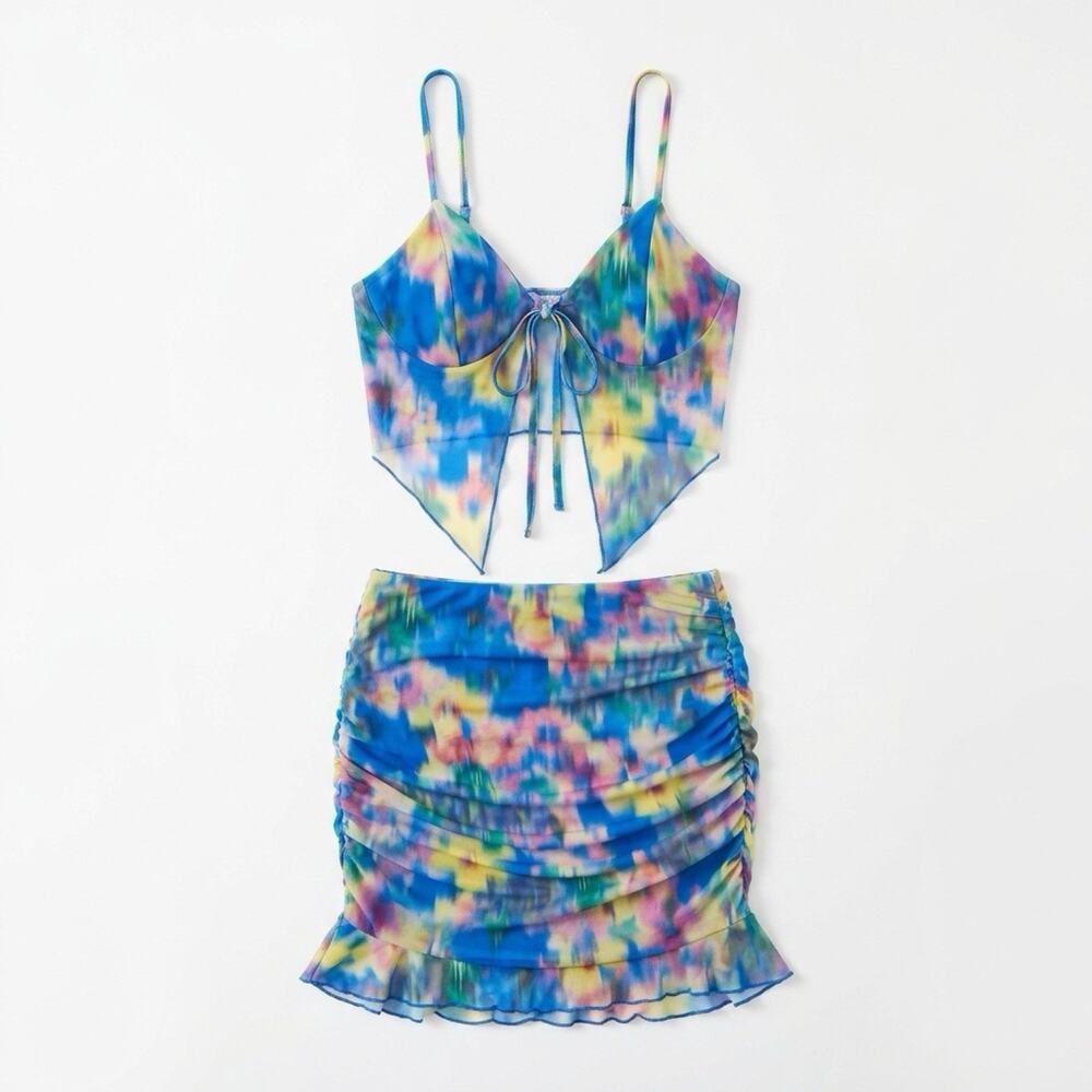 Womens S Colorful Beachwear Set Fairycore Sexy Romantic Vacation Cruise Coastal